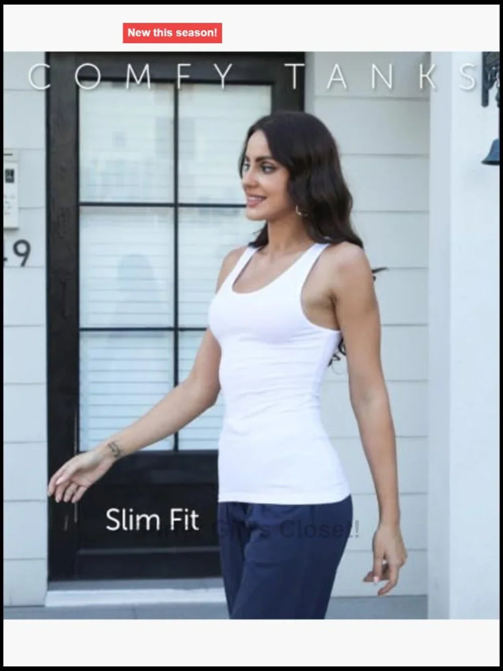 4-Pack Slim-Fit Cotton Spandex Tank Tops Sleeveless Casual